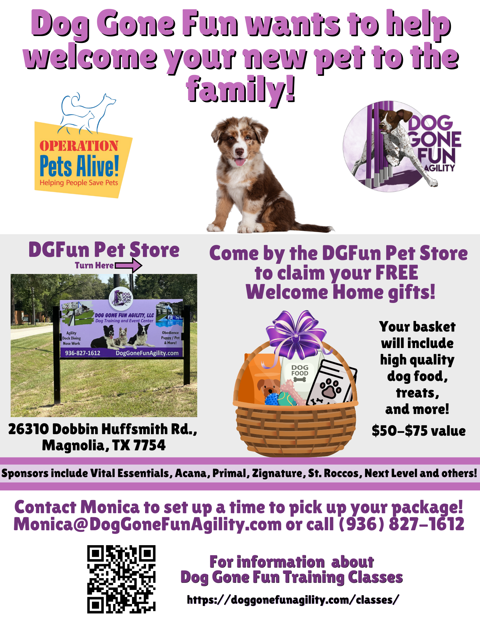 Go by DGFund Pet Store to claim your FREE welcome home gifts!