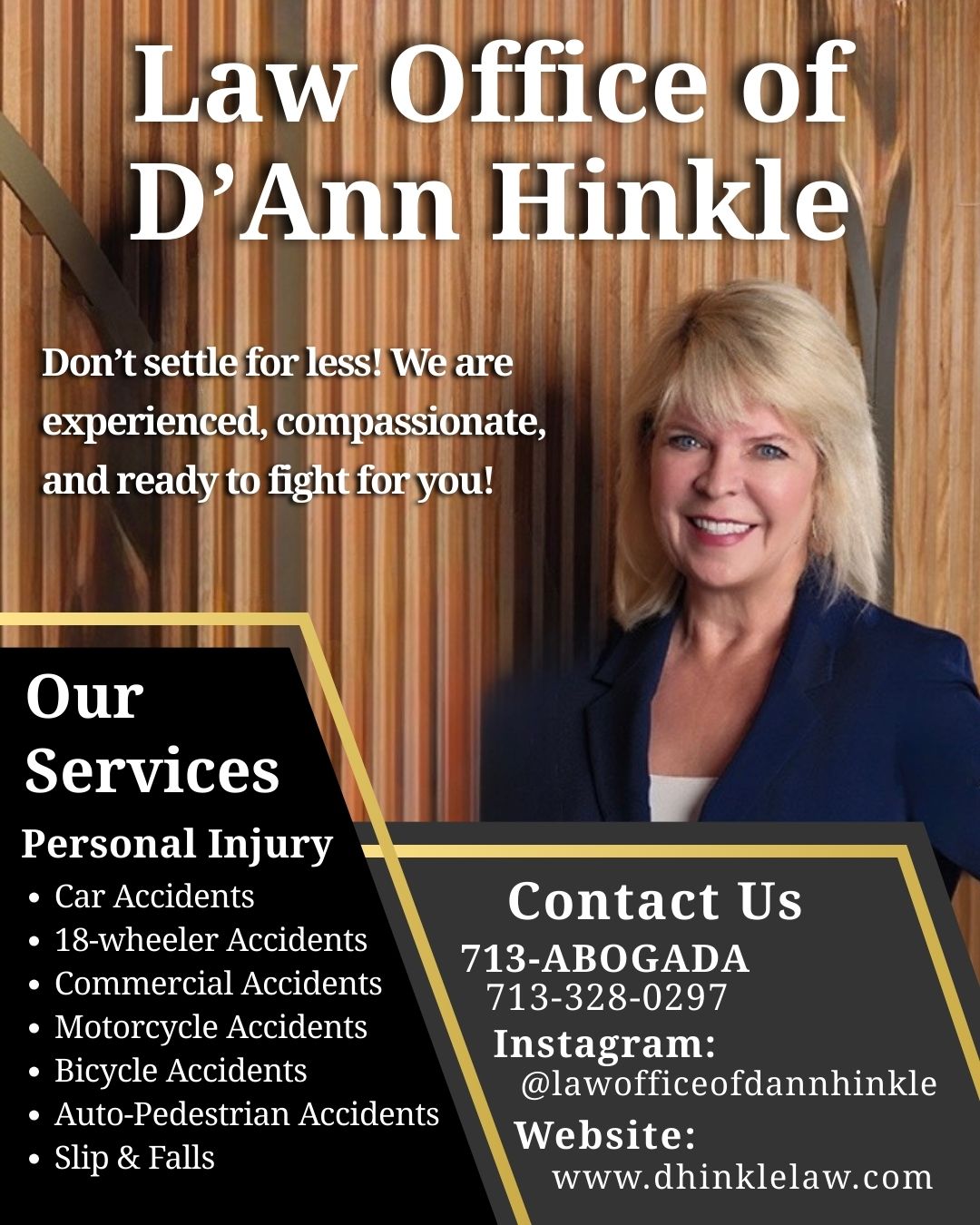 Law Office of D'Ann Hinkle, proud sponsor of Rescues on the Runway & supporter of OPA!